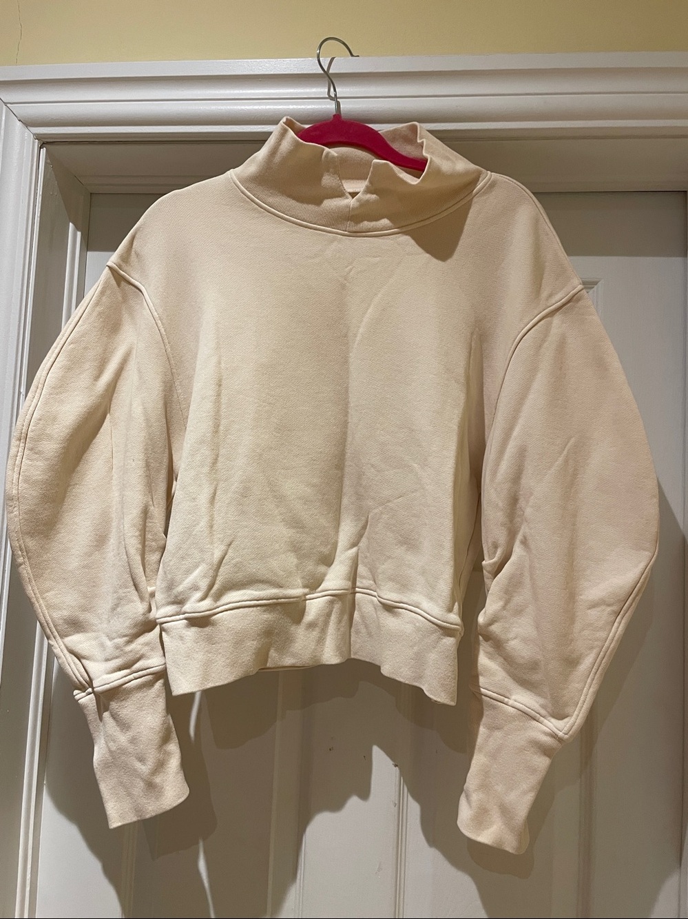 Citizen of Humanity Cropped Cotton Sweatshirt XS Cream Minimalist Quiet Luxury
